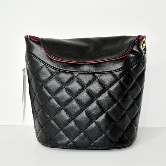 Handbags - Small Black Quilted Bucket Purse